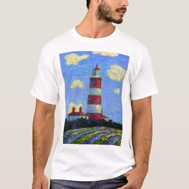 Pastel Lighthouse och Lavender Fält Tee (Framsida)