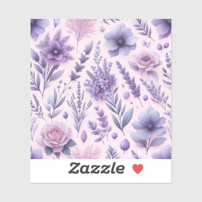 Pastel Lila Aesthetic Lavender Flower Klistermärken (Ark)