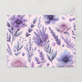 Pastel Lila Aesthetic Lavender Flower Vykort