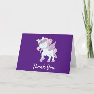 Pastel Lila and White Unicorns Tack Kort