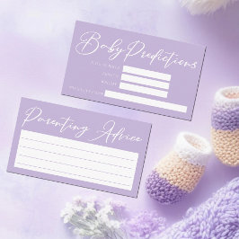 Pastel Lila Baby Shower Predictions Advice Tilläggskort