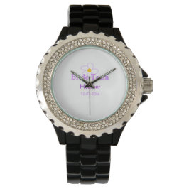 Pastel lila blombridesmaid brude team boho mo armbandsur