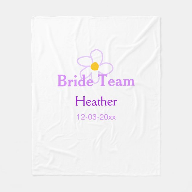 Pastel lila blombridesmaid brude team boho mo fleecefilt (Framsidan)