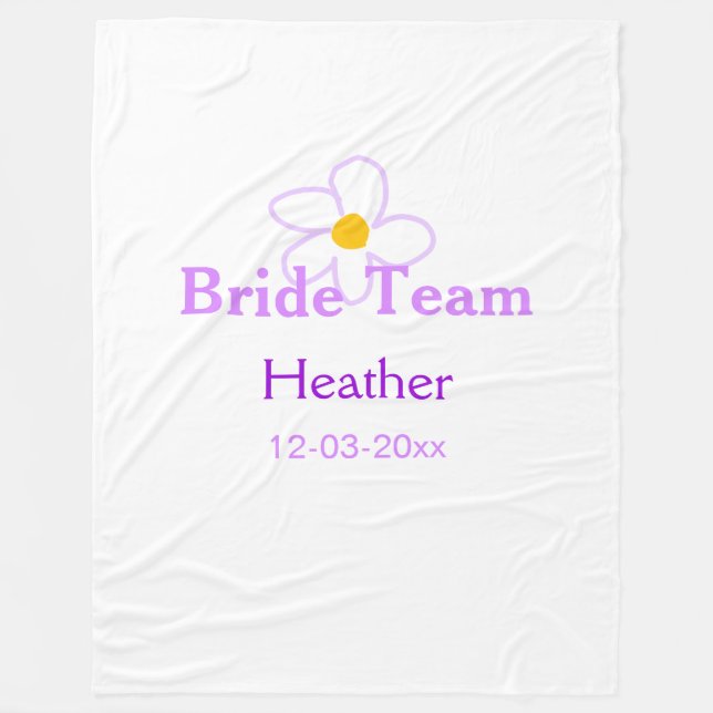 Pastel lila blombridesmaid brude team boho mo fleecefilt (Framsidan)