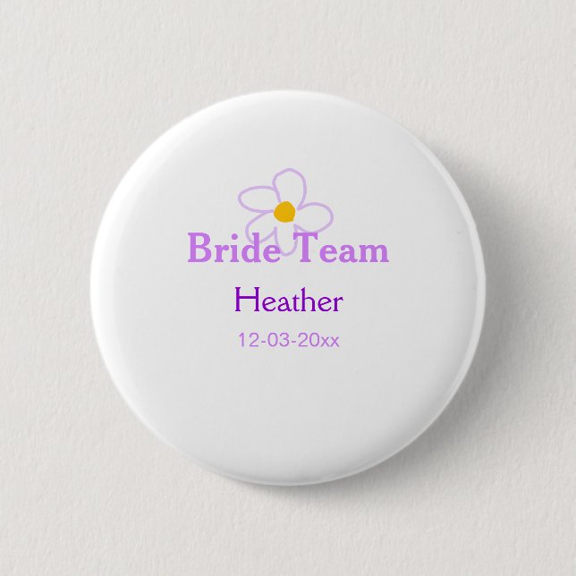 Pastel lila blombridesmaid brude team boho mo knapp (Framsida)