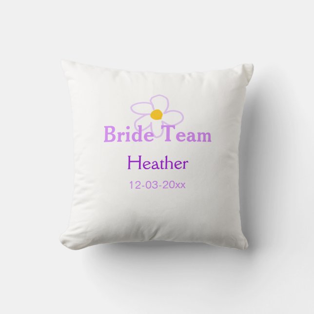 Pastel lila blombridesmaid brude team boho mo kudde (Framsida)