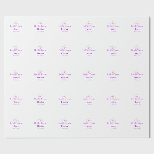 Pastel lila blombridesmaid brude team boho mo presentpapper (Platt)
