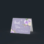 Pastel Lila Blommigt Bat mitzvah Tack<br><div class="desc">Pastel Lila Blommigt Vitskript Bat mitzvah Tackkort-kort</div>