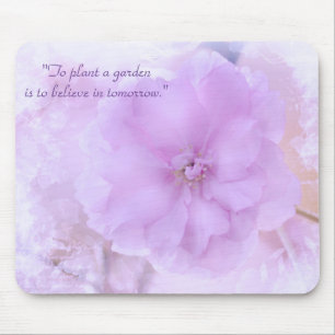 Pastel Lila Blommigt Mousepad "To Plant a Garden Musmatta