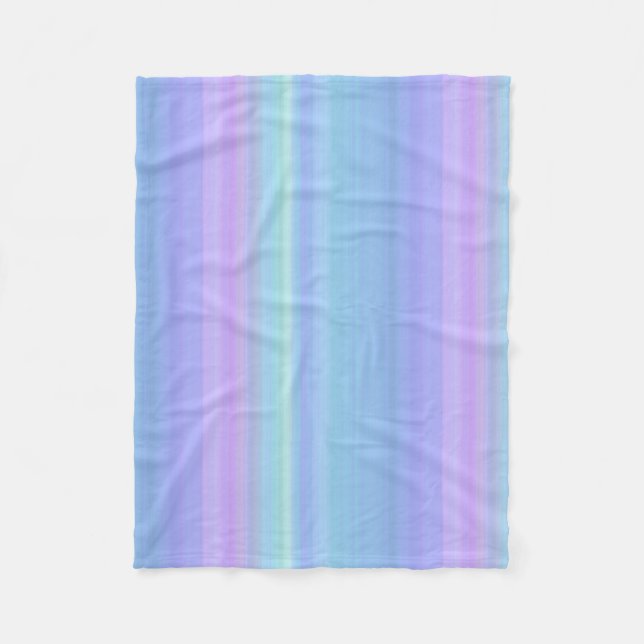 Pastel Lila Blue Grönt Fleece Blanket (Framsidan)