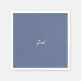 Pastel lila blue solid färg trendig initial namn pappersservett