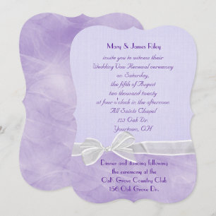 Pastel lila Bröllop Vow Renewal Ceremony Inbjudningar
