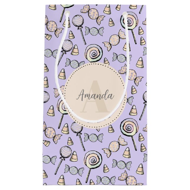 Pastel Lila Candy Theme Monogram och Namn (Framsidan)