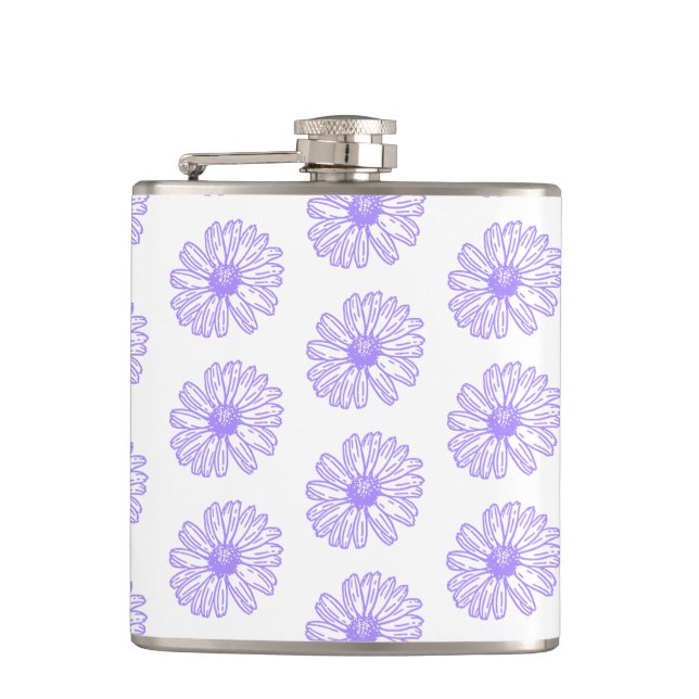 Pastel Lila Daisy Flower Print, Hippie Blommigt Fickplunta (Framsidan)