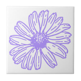 Pastel Lila Daisy Flower Print, Hippie Blommigt Kakelplatta