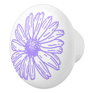 Pastel Lila Daisy Flower Print, Hippie Blommigt Knopp