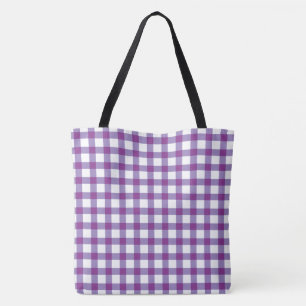 Pastel Lila Gingham Check Mönster Tygkasse
