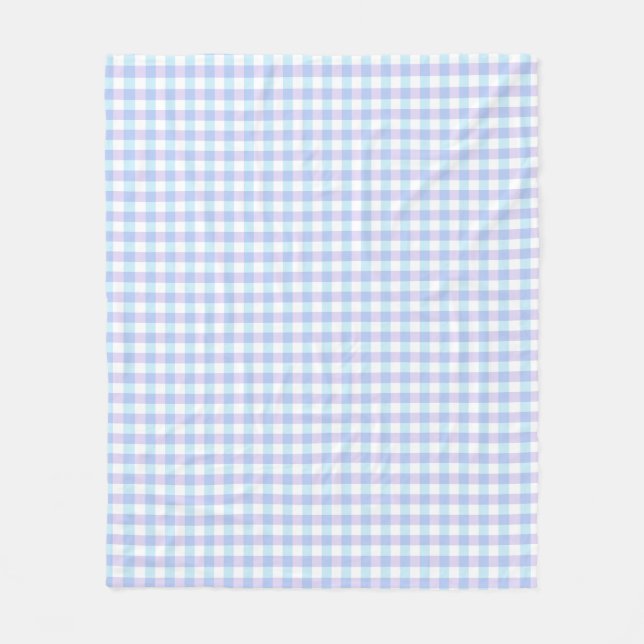Pastel Lila Gingham Fleecefilt (Framsidan)