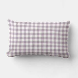 Pastel Lila Gingham Mönster Checkered Lumbarkudde
