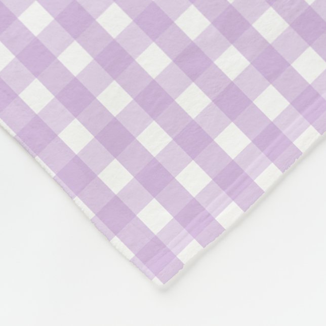 Pastel Lila Gingham Mönster Fleecefilt (Hörn)