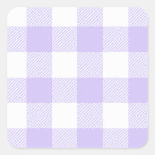 Pastel Lila Gingham Mönster Fyrkantigt Klistermärke