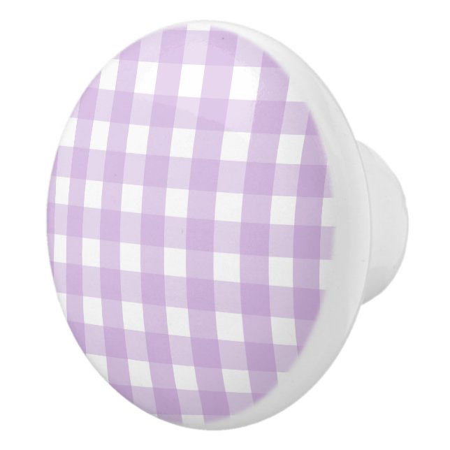 Pastel Lila Gingham Mönster Knopp (Höger)