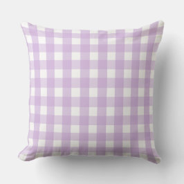 Pastel Lila Gingham Mönster Kudde
