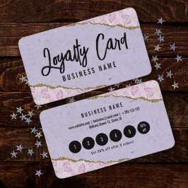Pastel Lila Glitter med fjärilar Lojalitetskort