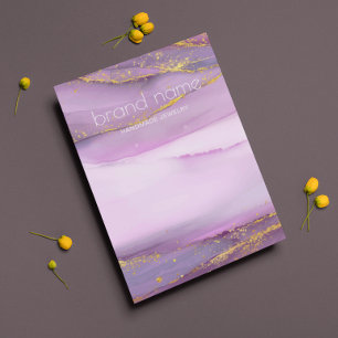Pastel Lila Guld Kant Öarring Holder Visitkort