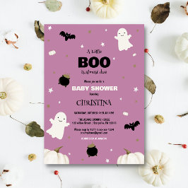 Pastel Lila Halloween Little Boo Baby Shower Inbjudningar