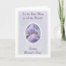 Pastel Lila Iris Mors dag Card Kort