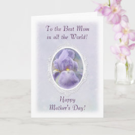 Pastel Lila Iris Mors dag Card Kort