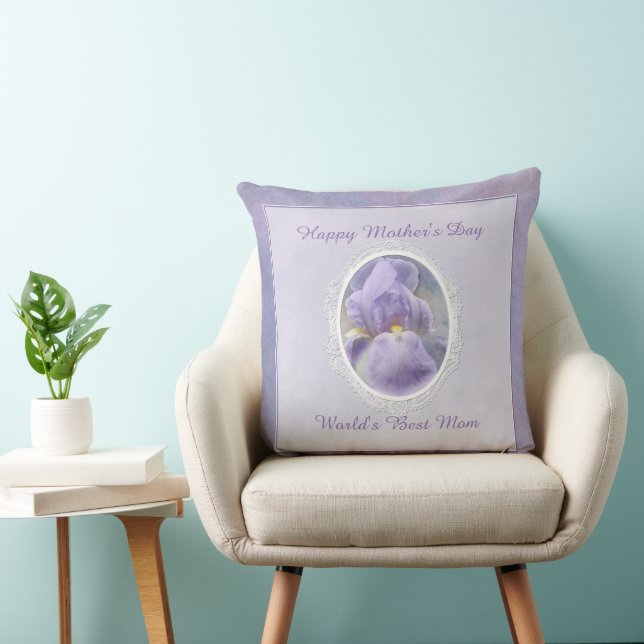 Pastel Lila Iris Mors dag Dekorativ kudde (Stol)