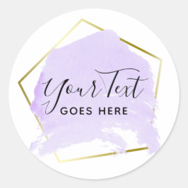 Pastel Lila Lavender Paint & Guld minimalist Runt Klistermärke