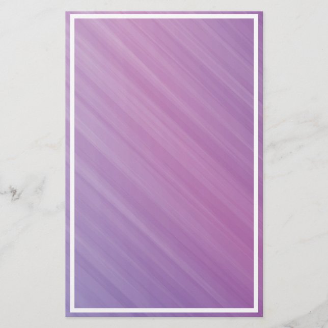 Pastel Lila Lavender White Gräns Brevpapper (Framsida)