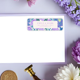 Pastel Lila Lilac Blommigt Bröllop Returadress Returadress Etikett