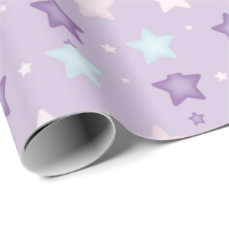 Pastel Lila Multifärgad Stars Presentpapper