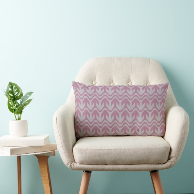 Pastel Lila och Blue Dubbla Wave Mönster Lumbarkudde (Stol)