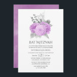 Pastel Lila och Silver Vintage Ro Bat mitzvah Inbjudningar<br><div class="desc">Chic vintage lila färgad ro bat mitzvah inbjudan med accenter från silver.</div>