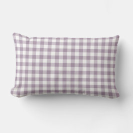 Pastel Lila och White Gingham Mönster Lumbarkudde