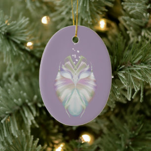 Pastel Lila Oracle Uggla Julgransprydnad Keramik