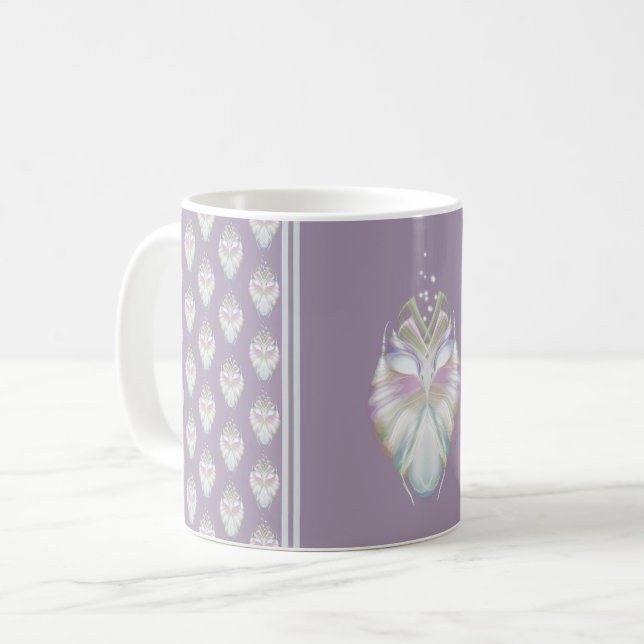 Pastel Lila Oracle Uggla Kaffemugg (Framsida vänster)