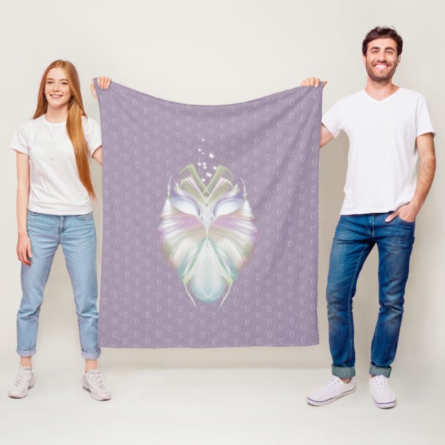 Pastel Lila Oracle Uggla Monogram Fleecefilt (På plats)