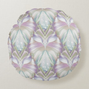 Pastel Lila Oracle Uggla Mönster Rund Kudde
