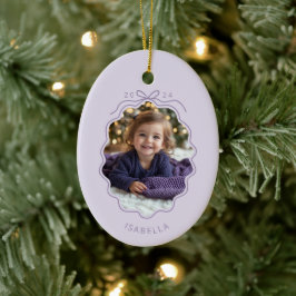 Pastel Lila Photo Simple Bow Ornament