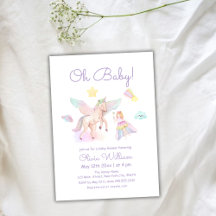 Pastel Lila Princess Unicorn Baby Shower