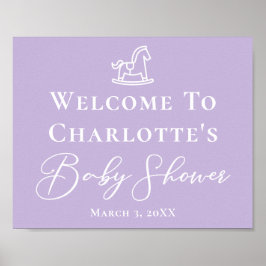 Pastel Lila Rocking Horse Baby Shower Anpassningsb Poster