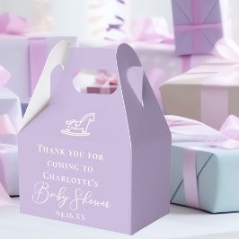 Pastel Lila Rocking Horse Baby Shower Anpassningsb Presentaskar