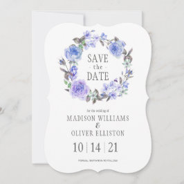 Pastel Lila Watercolor-Blommigt | Spara datum Spara Datumet