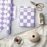 Pastel Lila White Checkerboard-Vintage, vit  Presentpapper<br><div class="desc">Klistra in Vintage för Lila och Vit  i kontrollerbord Papper radbrytning</div>